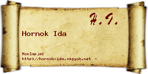 Hornok Ida névjegykártya